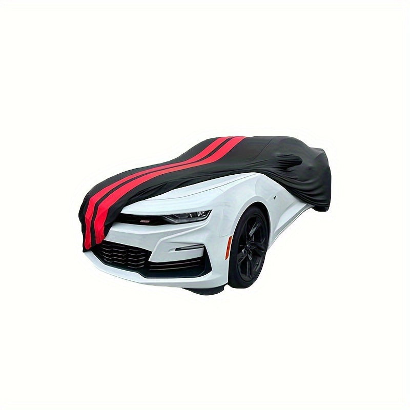 Indoor Car Cover for Camaro 2010-2023 Striped Blue and Black
