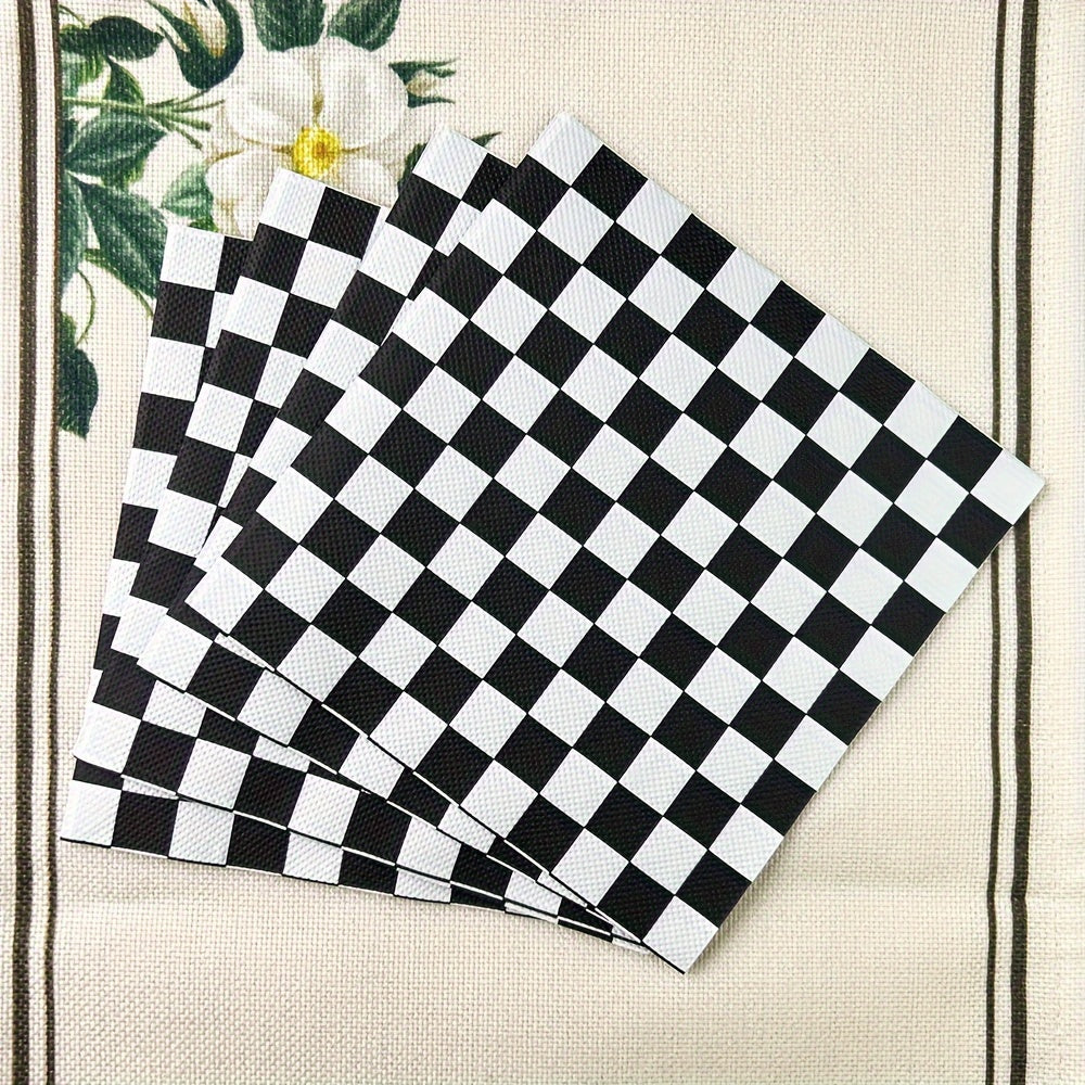Black And White Checkered Disposable Napkins 33x33cm For Weddings Parties Holidays