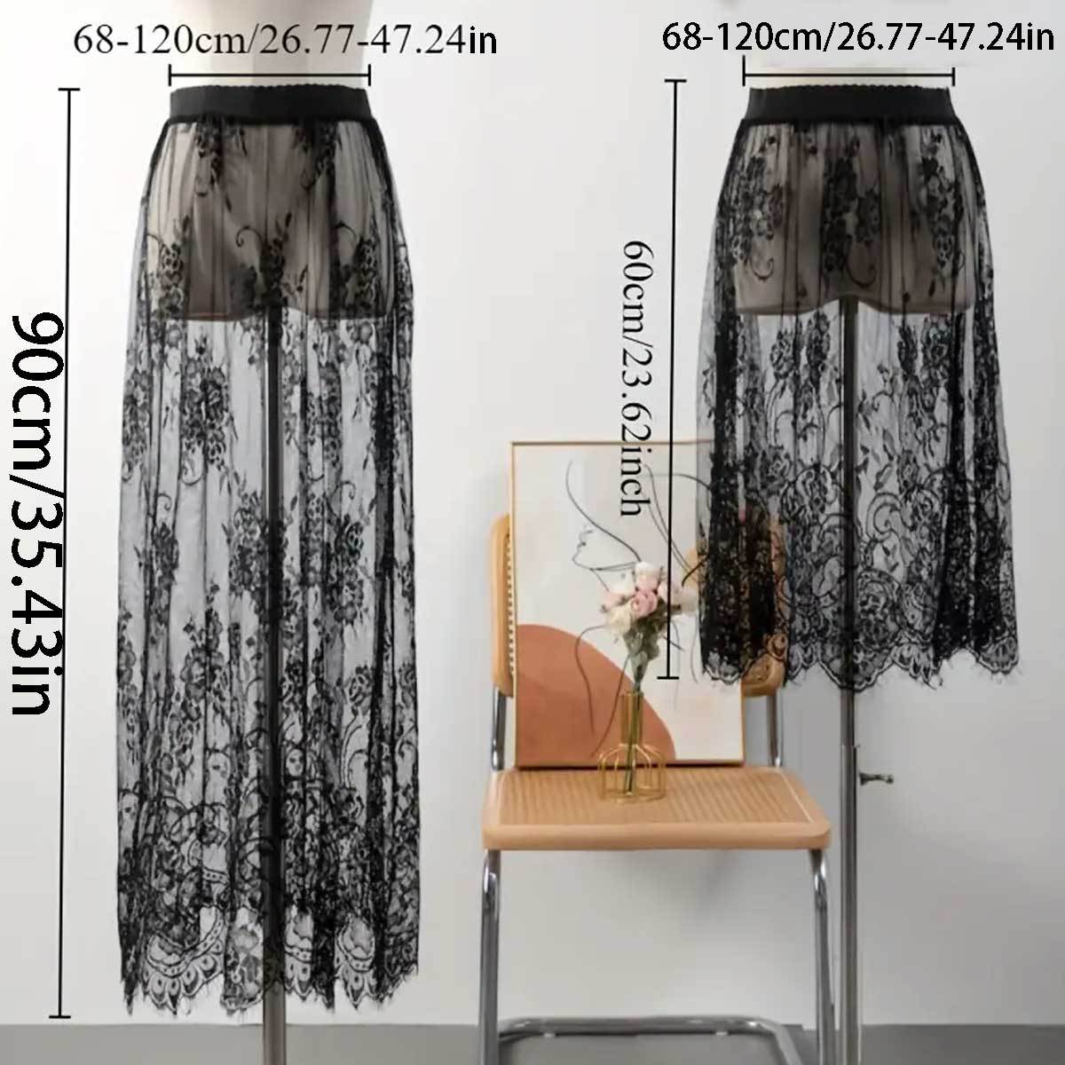 Victorian Gothic Lace Petticoat Skirt for Brides Polyester Romantic Layering Available in Two Lengths