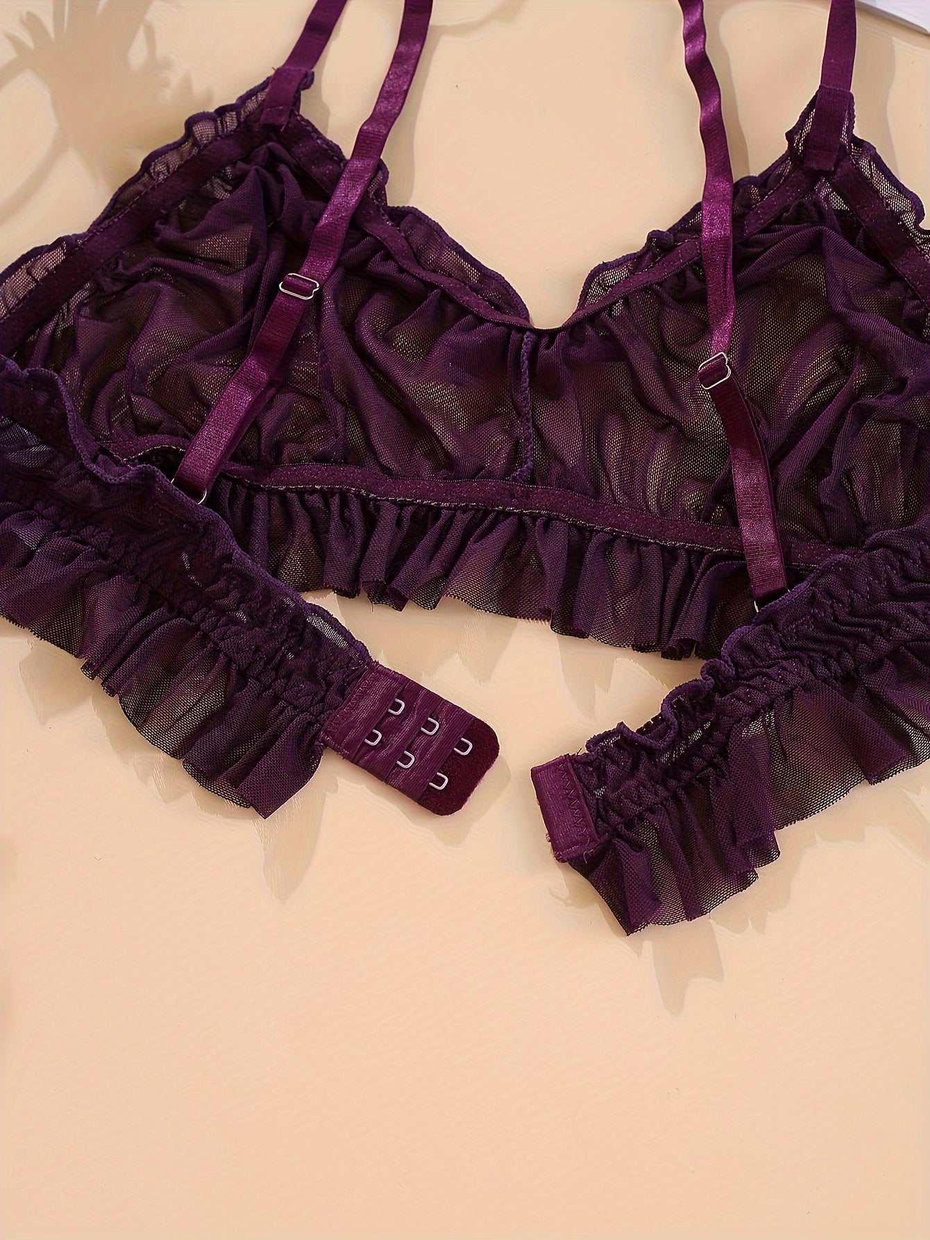Conjunto de ropa interior de encaje transparente para mujer en talla grande