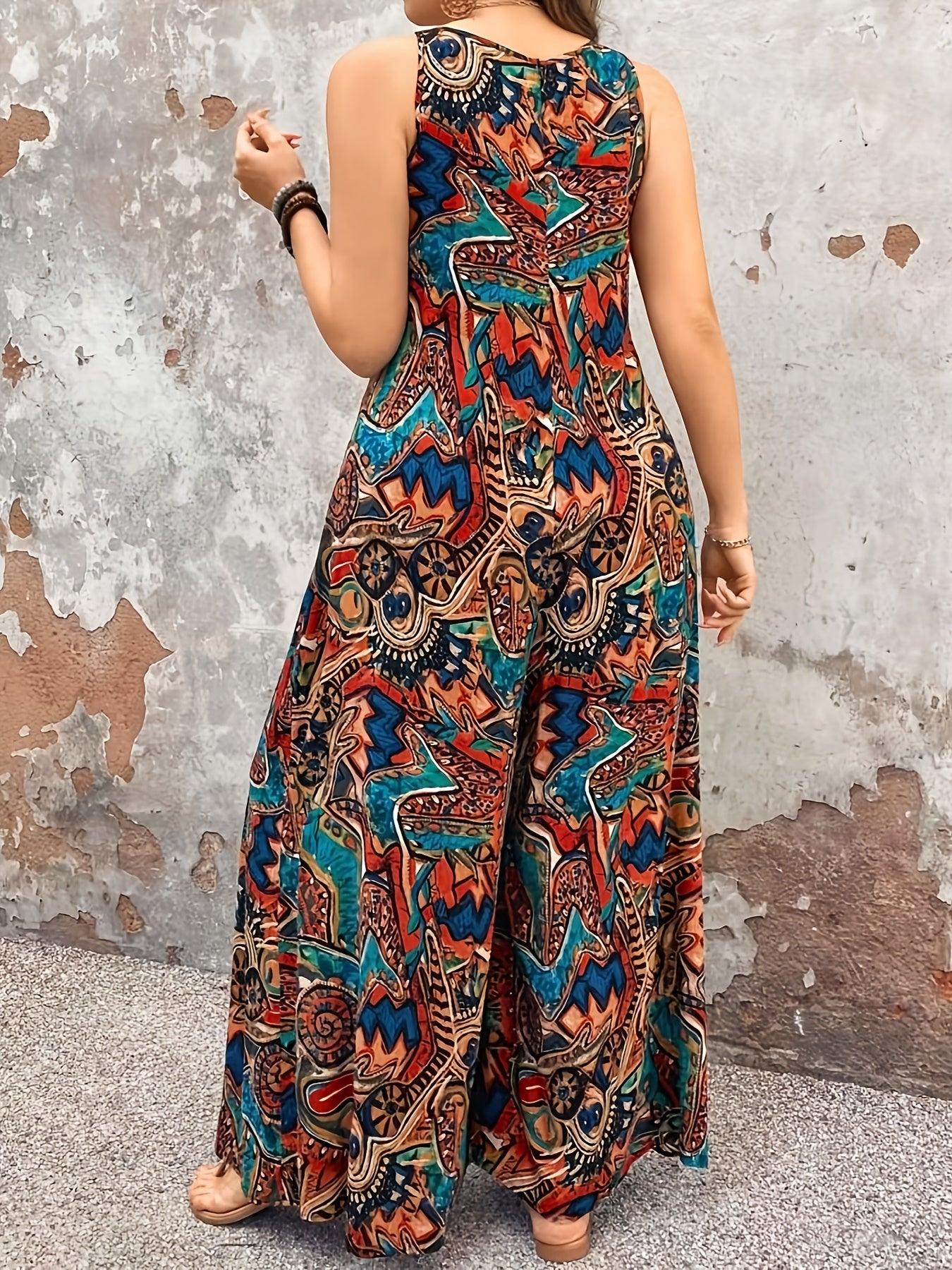 Plus Size Women's V-Neck Maxi Dress Floral Wrap Long Dress for Party Casual