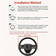 Elastic PU Leather Steering Wheel Cover Carbon Fiber Pattern Inner Circle-Free Multiple Colors