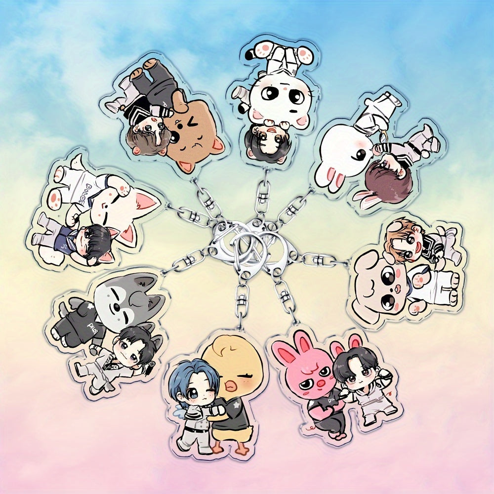 Acrylic Cartoon Animal Keychain Double-Sided Charm for Bags and Keys Gift for Fans