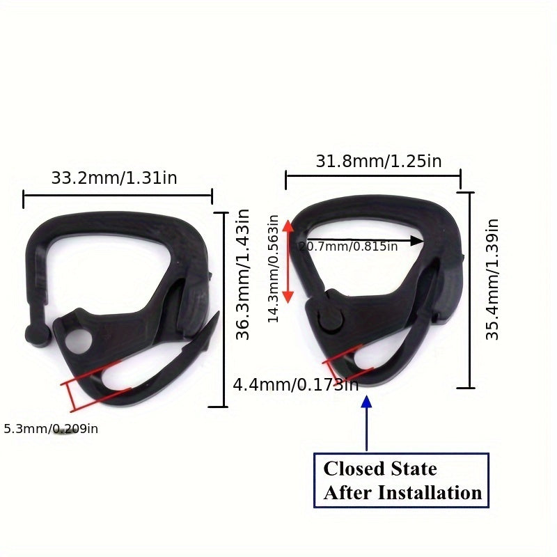 Set of 30 Black Alloy Plastic Curtain Hooks for Greenhouse Sunshade System