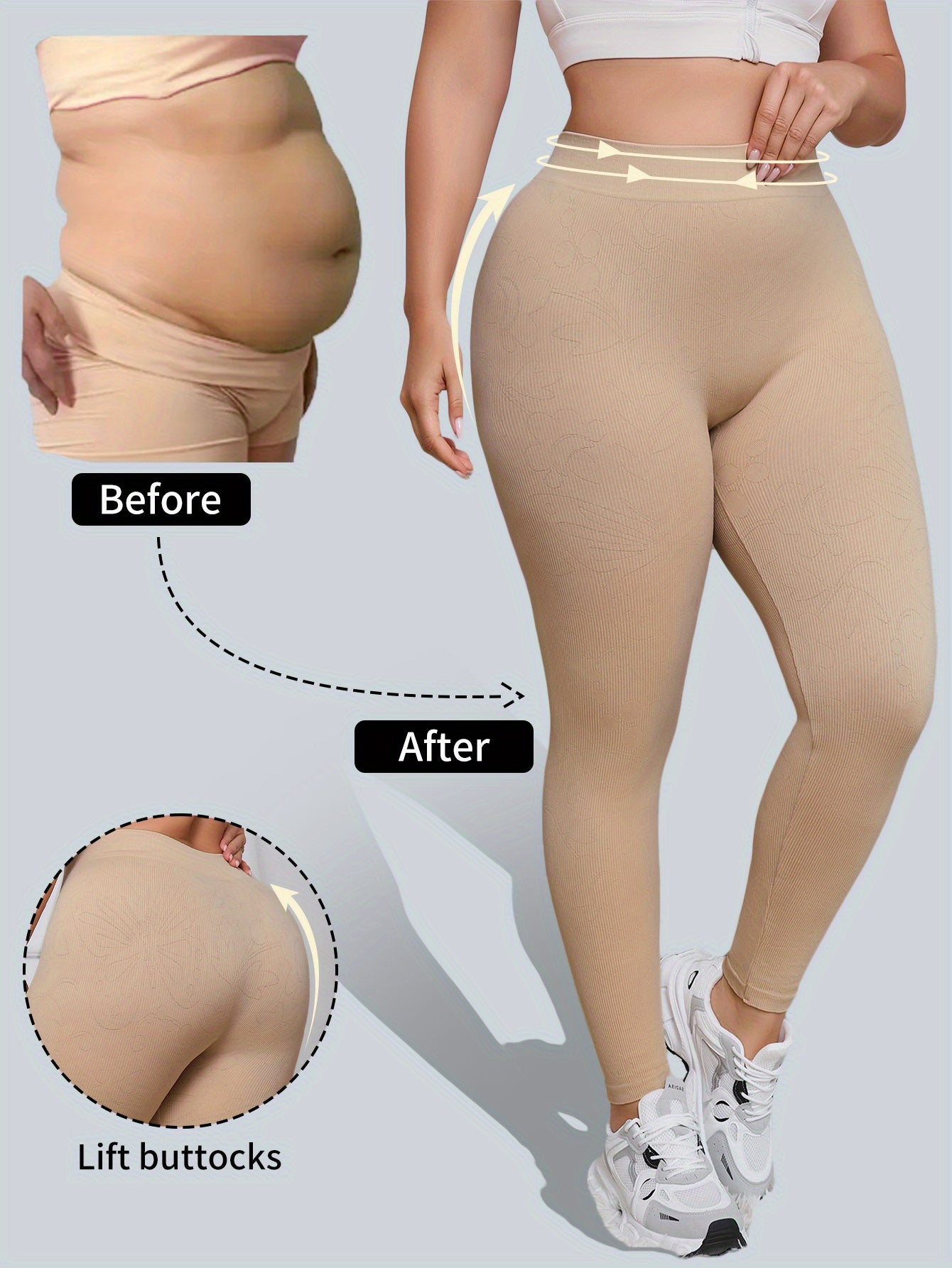 Женские леггинсы для йоги с контролем живота, бесшовные, дышащие, теплый базовый слой, размер плюс