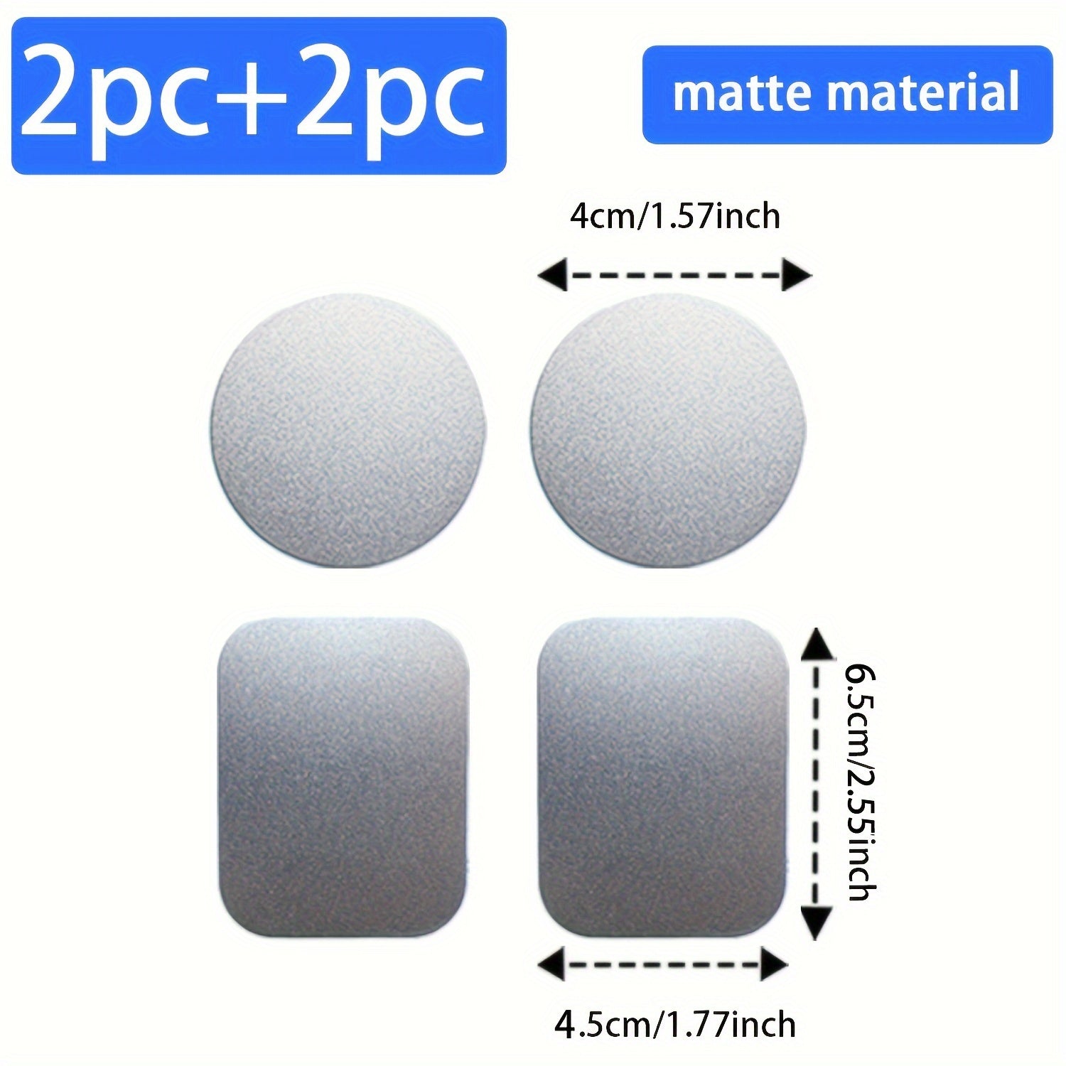 10 Sets Phone Accessories Magnetic Sheets Circular Rectangular Stainless Steel Gold