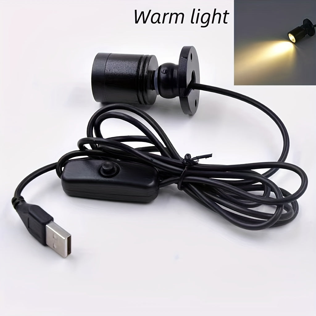 Mini LED Spotlight with 146.3cm Cable, Cold White Warm White Green Red Blue Yellow