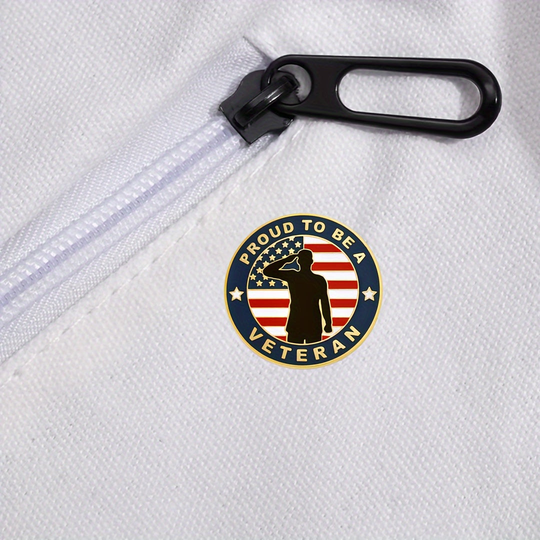 10 dona Veteran Memorial Lapel Pin Badges to'plami, Ayollar uchun Vintage Alloy Dumaloq Pinlar