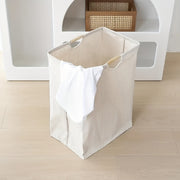 Large Laundry Basket with Waterproof Fabric and Striped Interior for Clothes and Toys