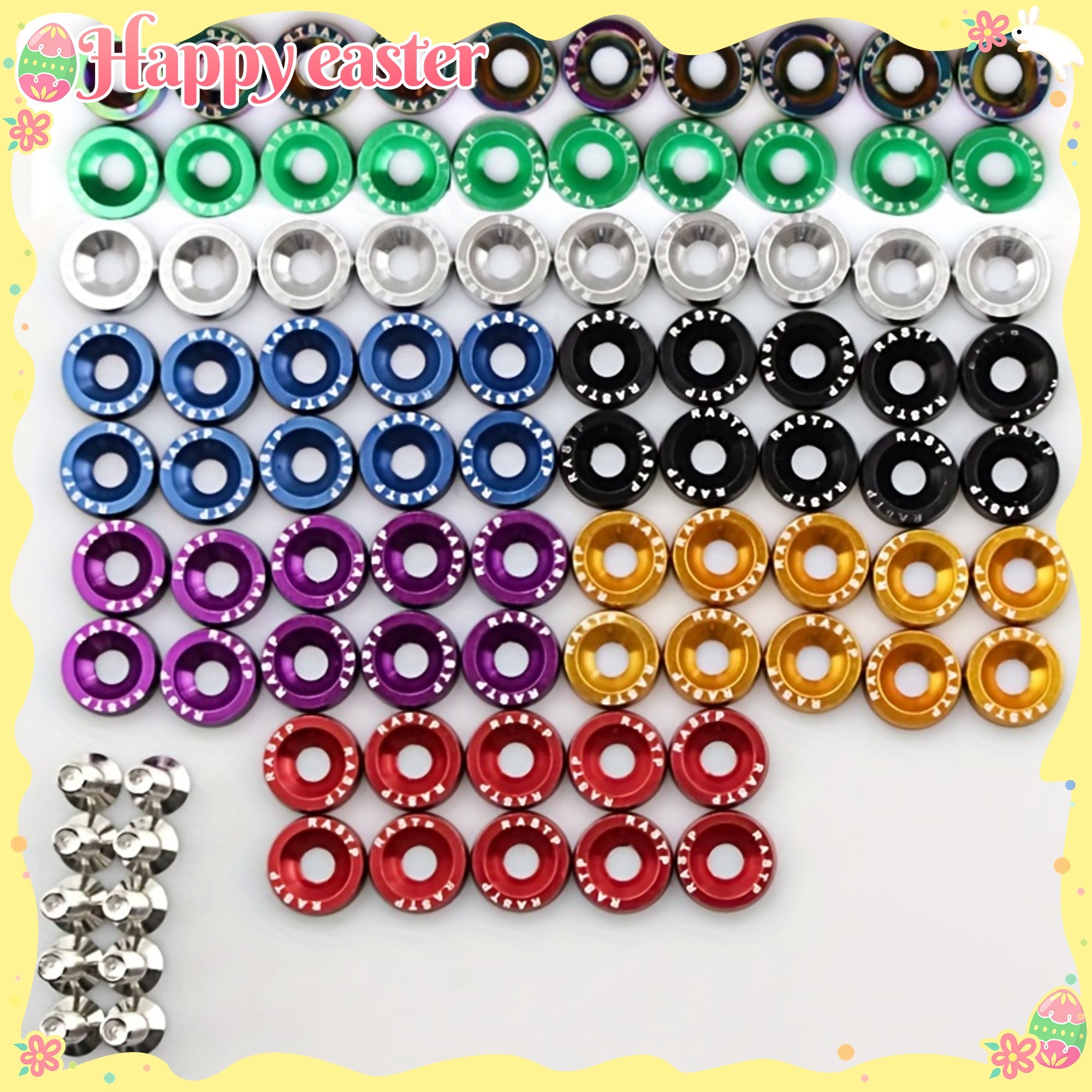 40pcs Aluminum M6x20 Car Fender Washer Bolts Multi-Color Fasteners for Car Modification