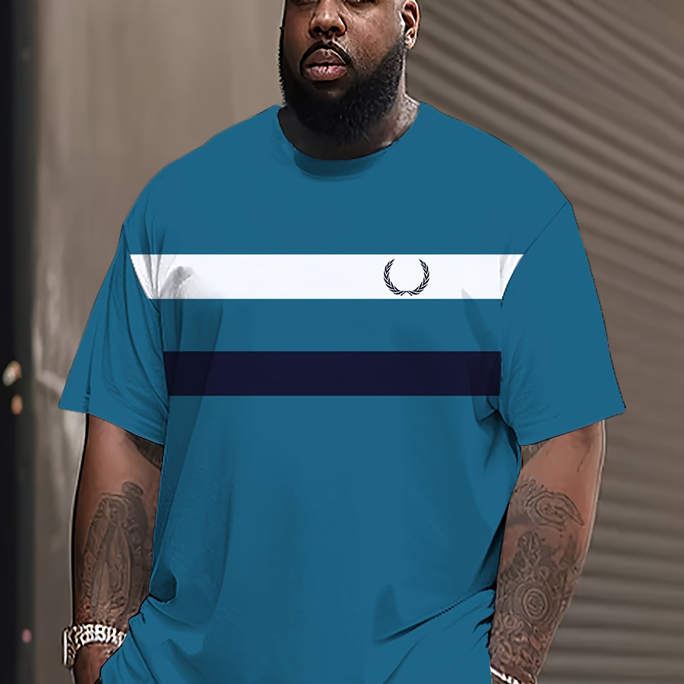 Мужская футболка с крупным размером, 3D-полосатым принтом, полиэстер, круглый вырез, повседневная спортивная