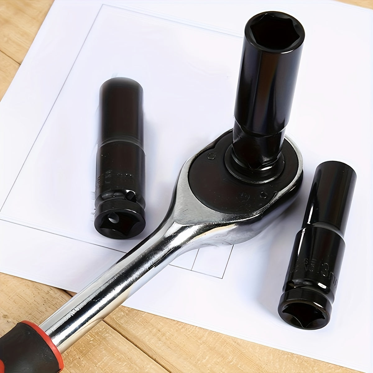 10-Piece Deep Impact Socket Set High-Strength Steel 1/2 Inch Drive for Tire Removal