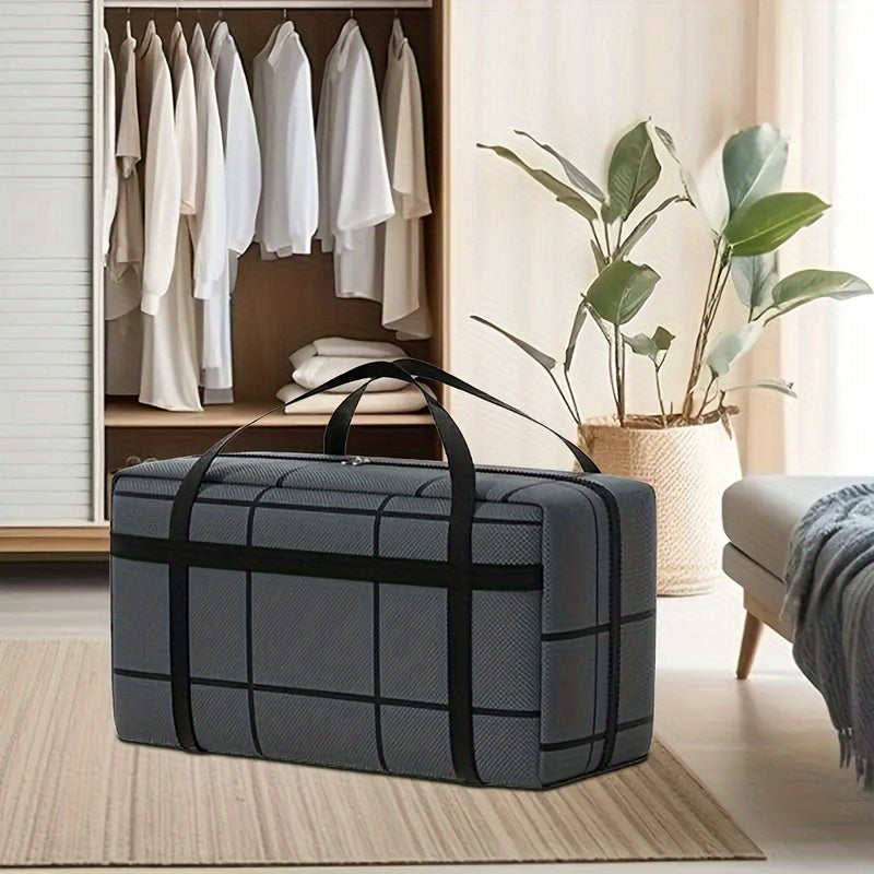 Katta va mustahkam ko'chirish sumkasi tutqichlar bilan - kiyimlar, yostiqlar, Rojdestvo bezaklari va boshqalarni saqlash uchun mukammal! Uy tartibi, sayohat va shkaf tizimlari uchun ajoyib.