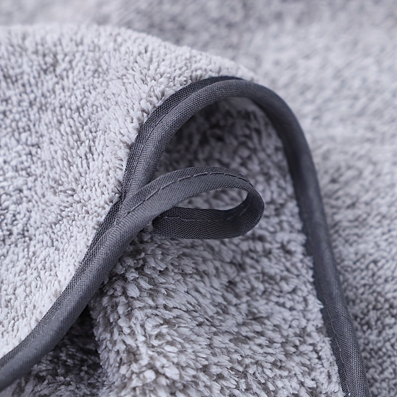 Dark Gray Stripe 6-Piece Towel Set Ultra-Soft Coral Fleece Quick-Drying Bath Hand Washcloths