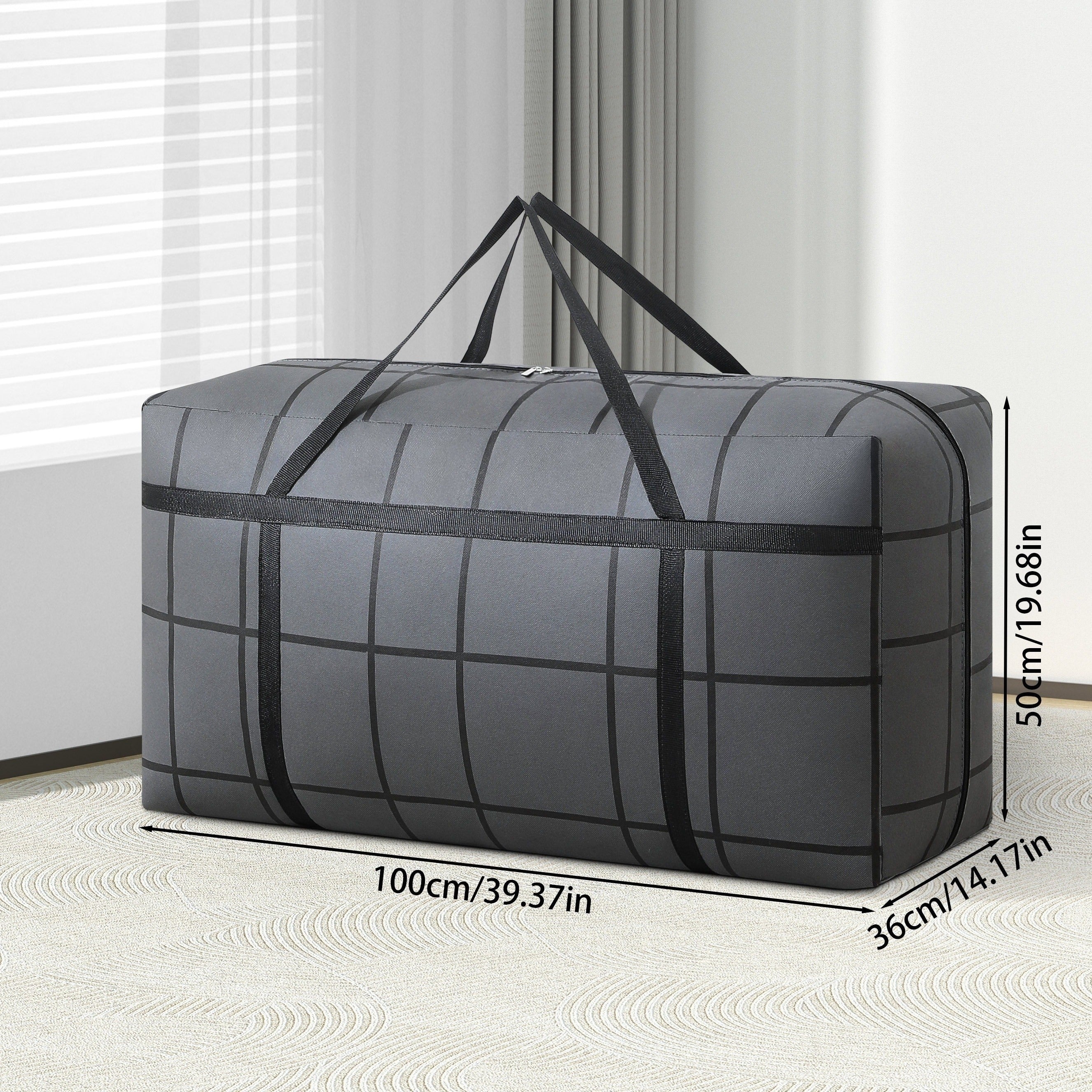 Black Non-Woven Storage Bag for Quilts Clothes Blankets and Toys