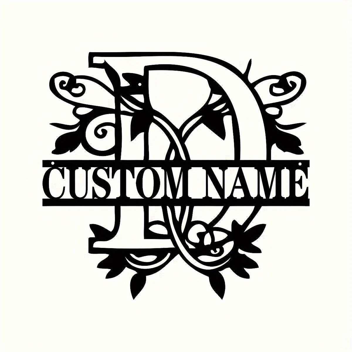 Shaxsiylashtirilgan Metall Devor San'ati - Bo'lingan Lala Monogram Dizayni - Moslashtiriladigan Temir Oila Ismi Belgisi, Uyga Ko'chish, Rojdestvo, Thanksgiving, Bitiruv va 4-Iyul Sovg'alari uchun Mukammal