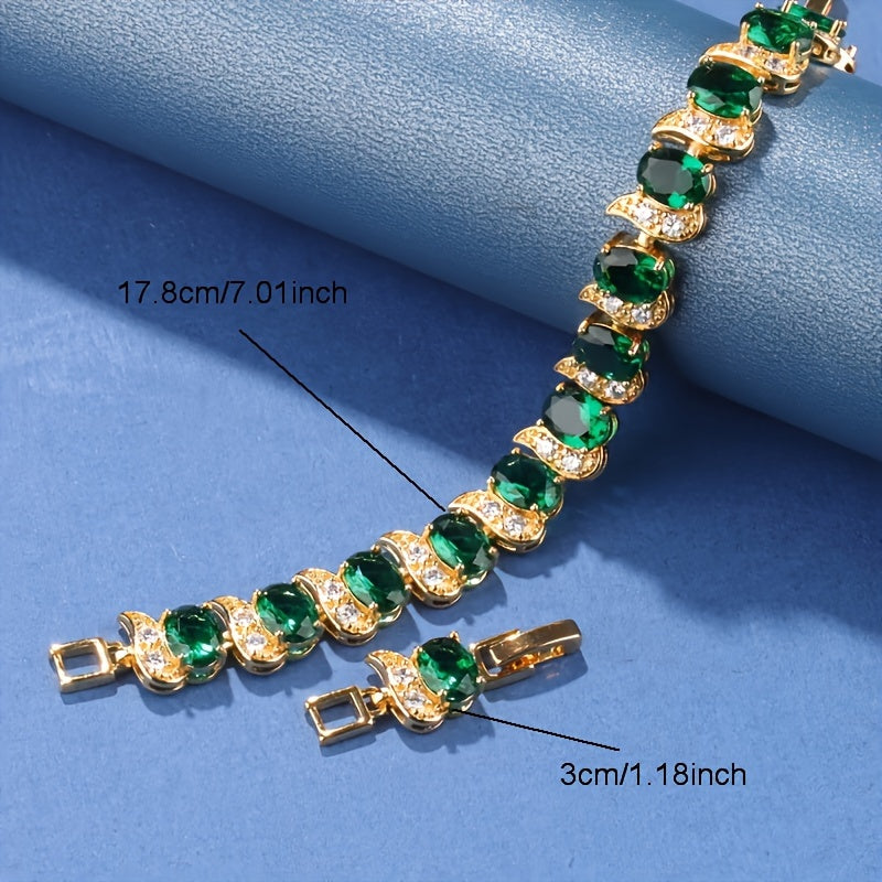 Women’s Jewelry Set with Square Earrings Rings Necklace Bracelets for Weddings and Parties