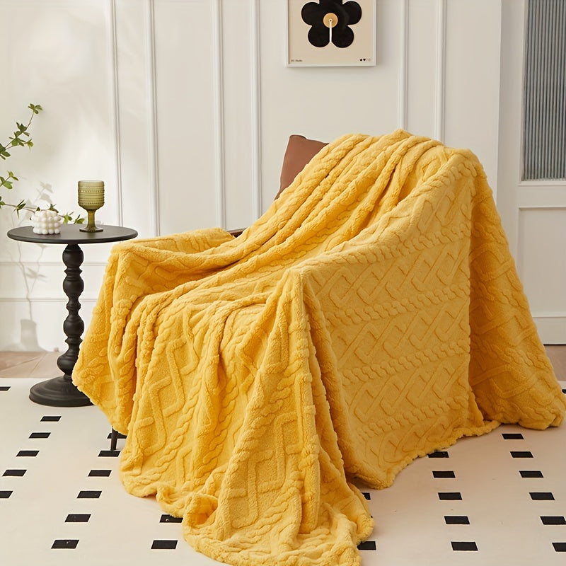 Soft Cozy Rhombus Jacquard Blanket Taffeta All-Season Couch Throw