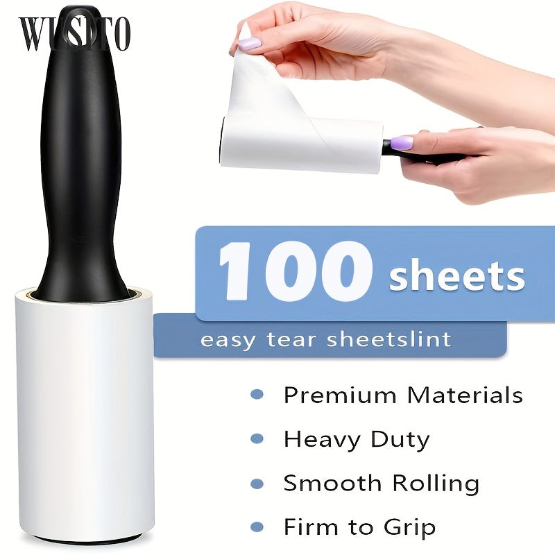 100-Sheet Pet Hair Removal Lint Roller Extra Sticky for Clothes Furniture Carpet