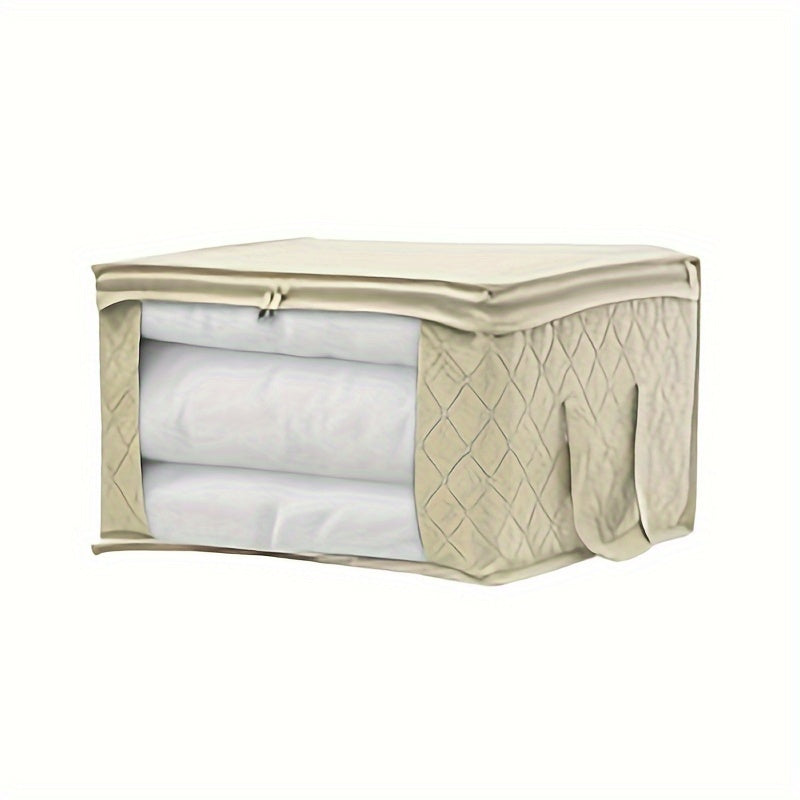 Bolsa de almacenamiento para armario de fibra no tejida para ropa y edredón, caja plegable sellada a prueba de polvo