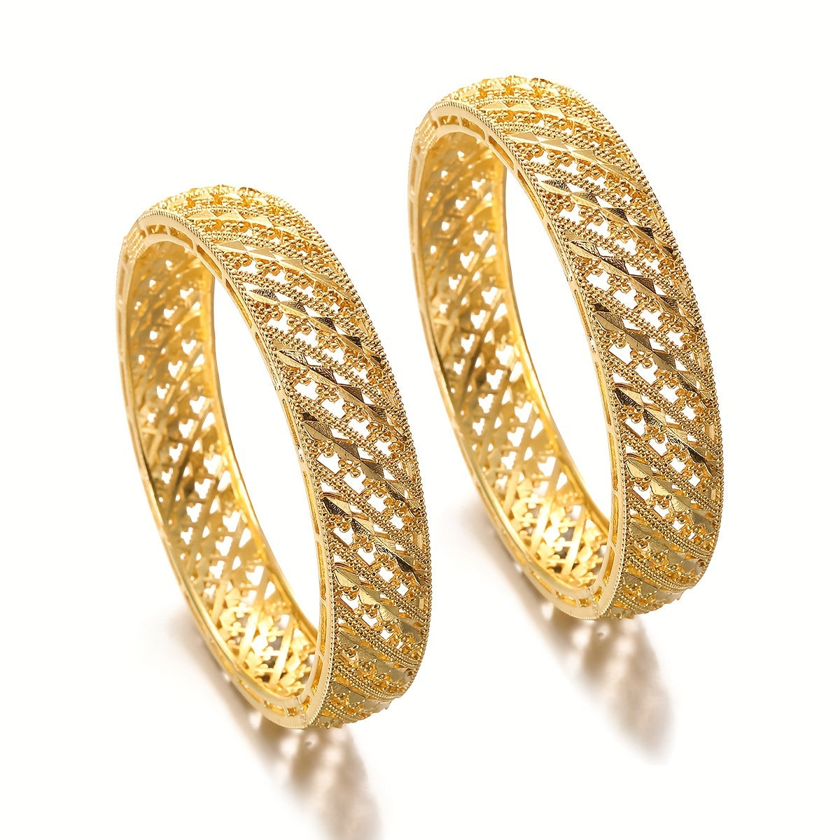 Women’s Gold Plated Alloy Bangle Bracelets with Mosaic Design for Everyday Wear