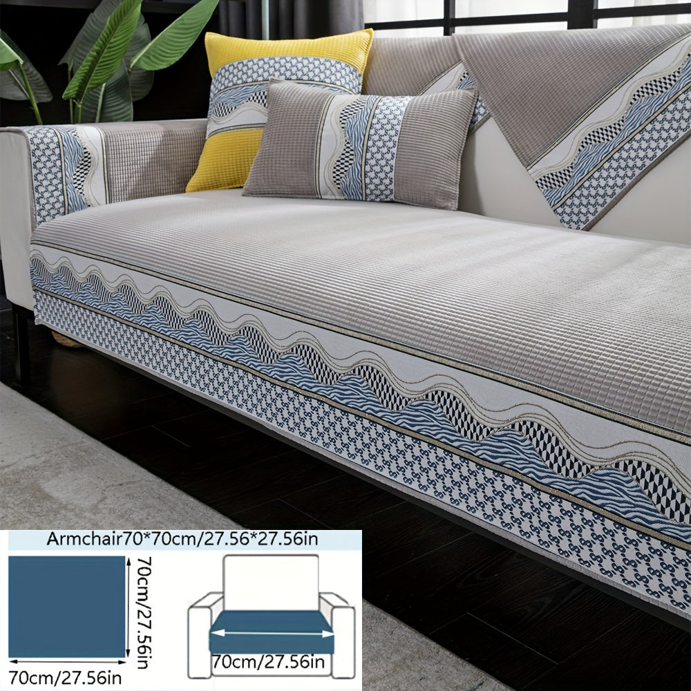 Velvet Sofa Cushion Cover Non-Slip Pet-Friendly All-Season Protecting Armchair Loveseat 3-4 Seater