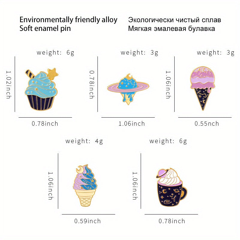 Ice Cream Cone Shape Alloy Brooch Cartoon Jewelry Cute Accessory