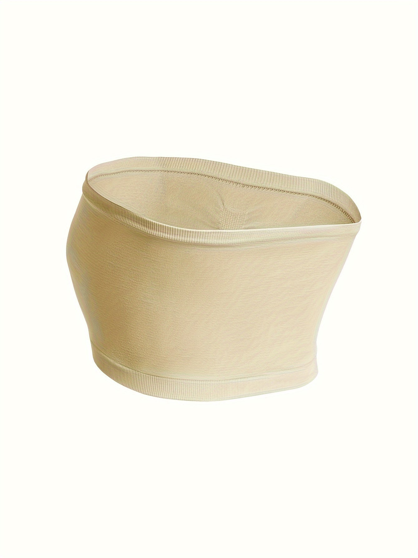 Set of 3 Black Seamless Strapless Bandeau Bras with Anti-Slip Chest Wrap