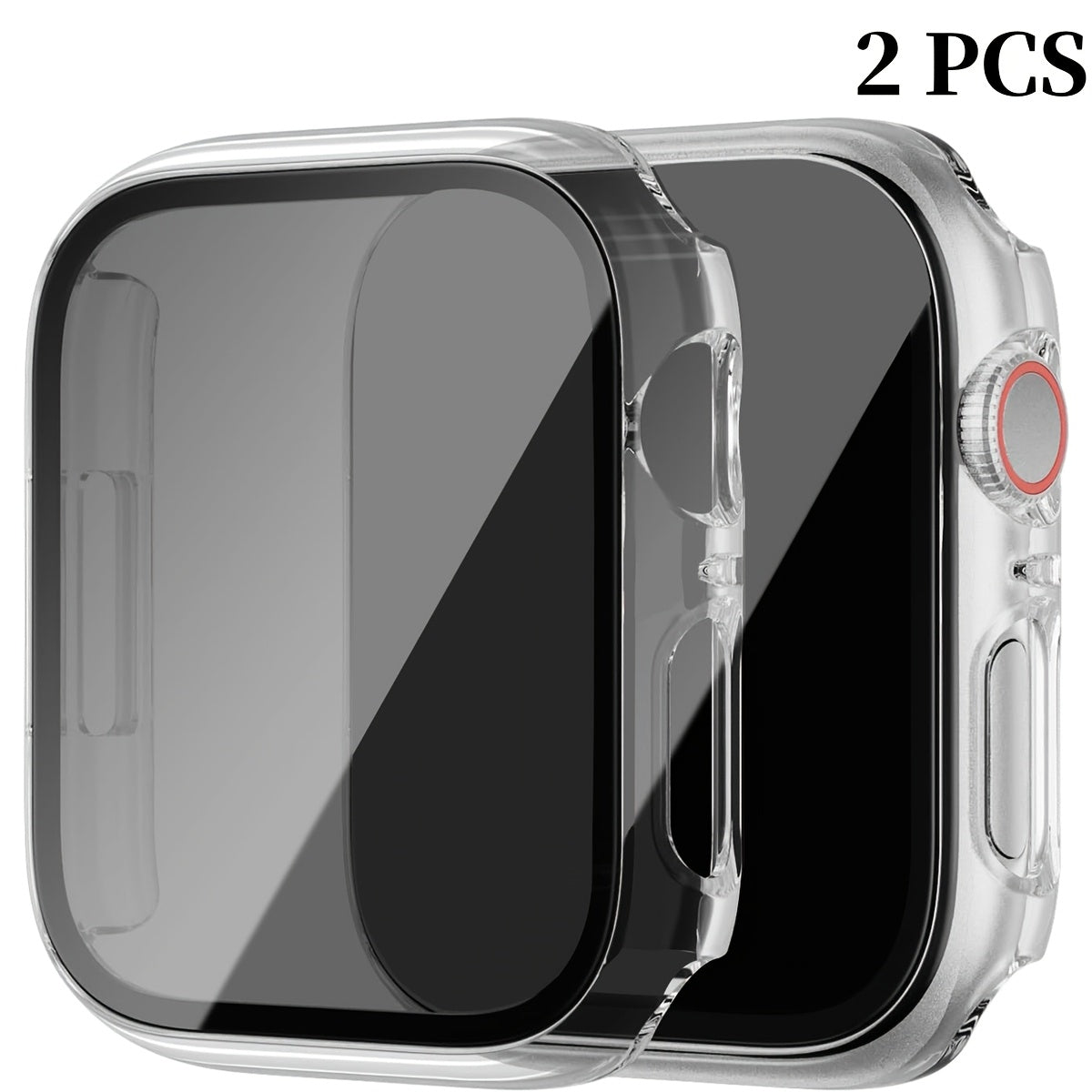 Black Apple Watch Case with 2 Ultra-Thin Tempered Glass Privacy Screen Protectors for Series 1-Ultra 38-49mm