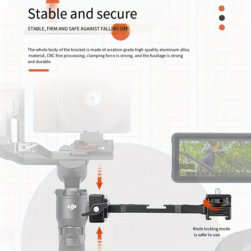 Brazo de soporte de aluminio para estabilizadores RS3 Mini RSC2, soporte lateral de extensión para accesorios de luces