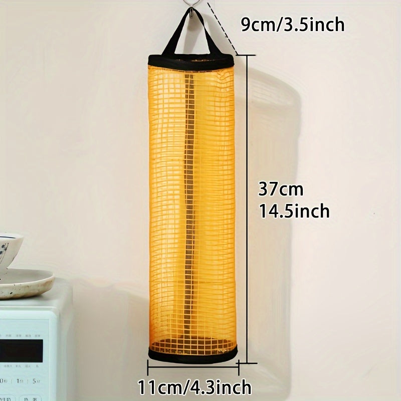 Wall-Mounted Kitchen Organizer for Trash Bag Storage and Dispensing Plastic Garbage Bag Holder