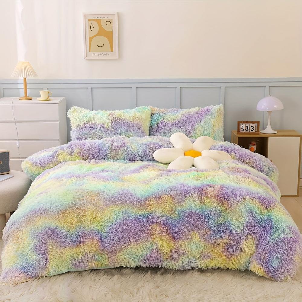 Люкс плюш узун жонли ювошли қопламалар тўплами, зиппер ёпишли, нафас олувчи полиэстер, бир рангли, барча мавсумлар учун