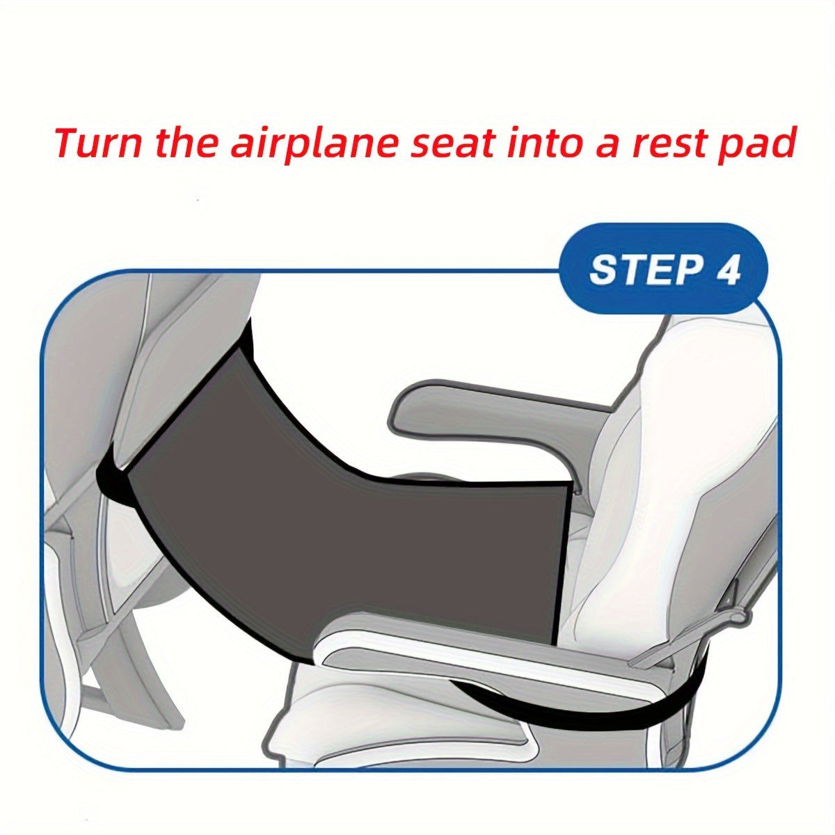Travel Footrest for Airplane Seat Extension and Slipping Prevention