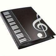 40-Pocket Music Folder for Sheet Music and Files White Black PP Material