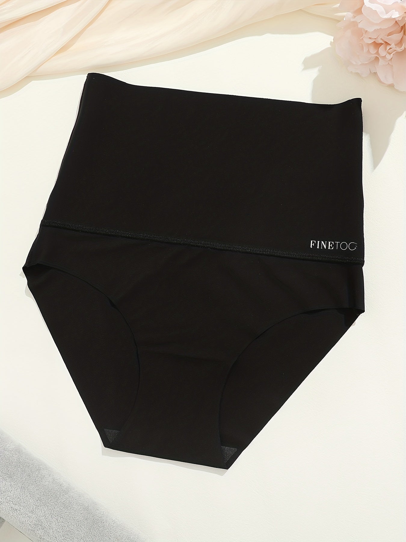 Seamless High-Waisted Bikini Panties for Women Nylon Stretch Comfort Solid