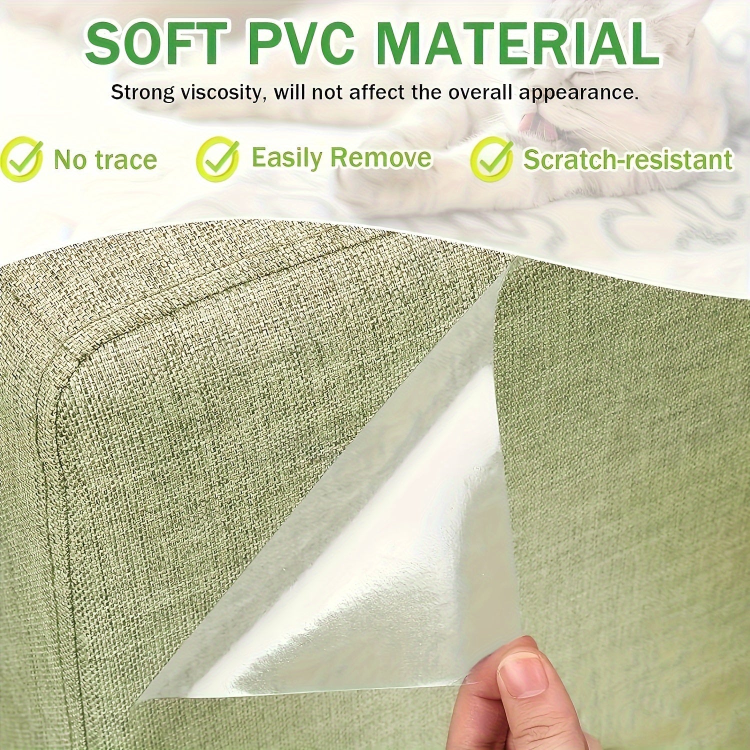 Прозрачная защитная пленка для мебели: лента для дрессировки кошек для дивана, кушетки, ковра, двери - в комплект входит 1 рулон ленты против царапин для кошек