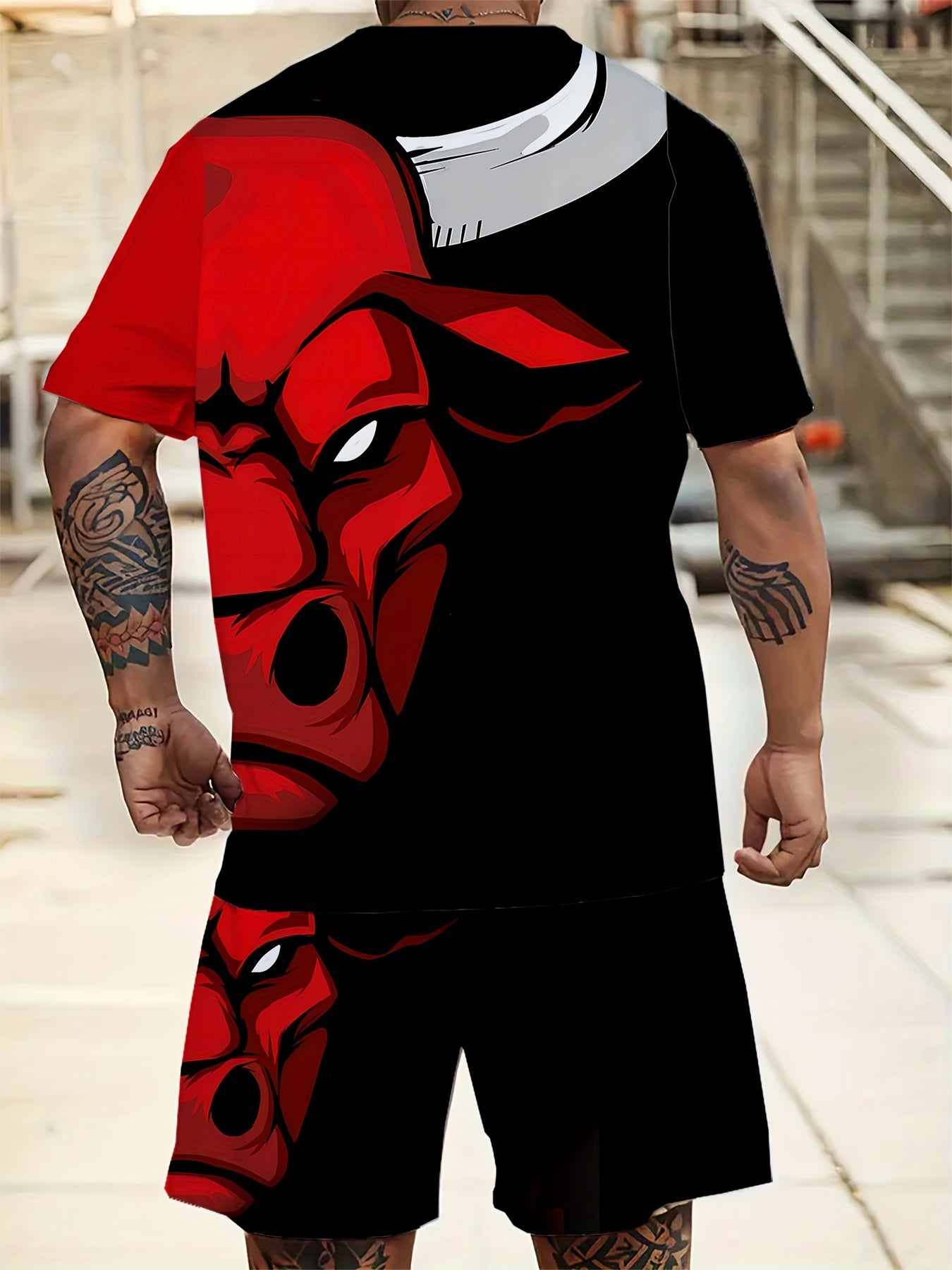 Men's Activewear Set T-Shirt and Breathable Shorts for Outdoor Sports