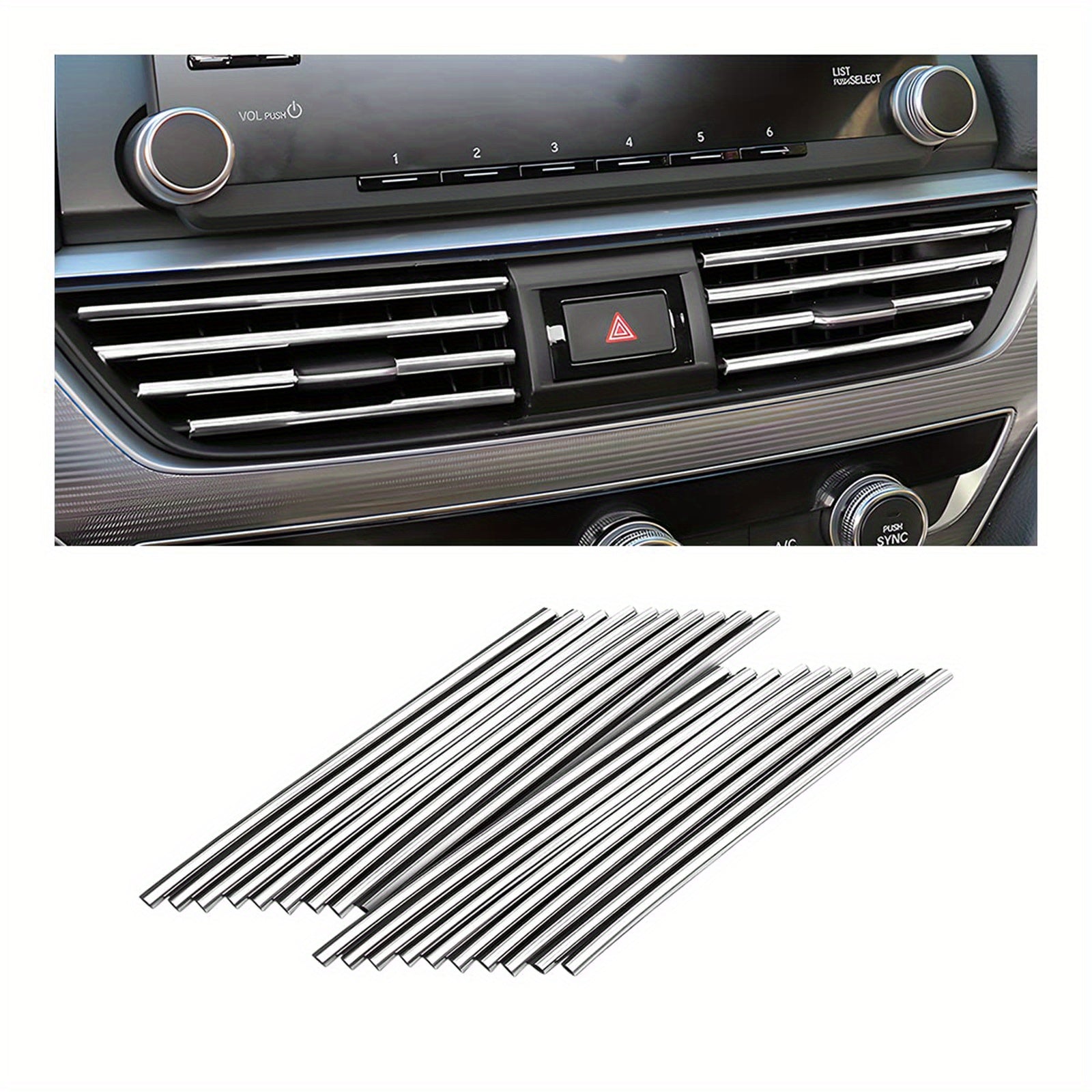 20pcs Universal Car Air Vent Decorative Strips Waterproof Bendable Vent Trim