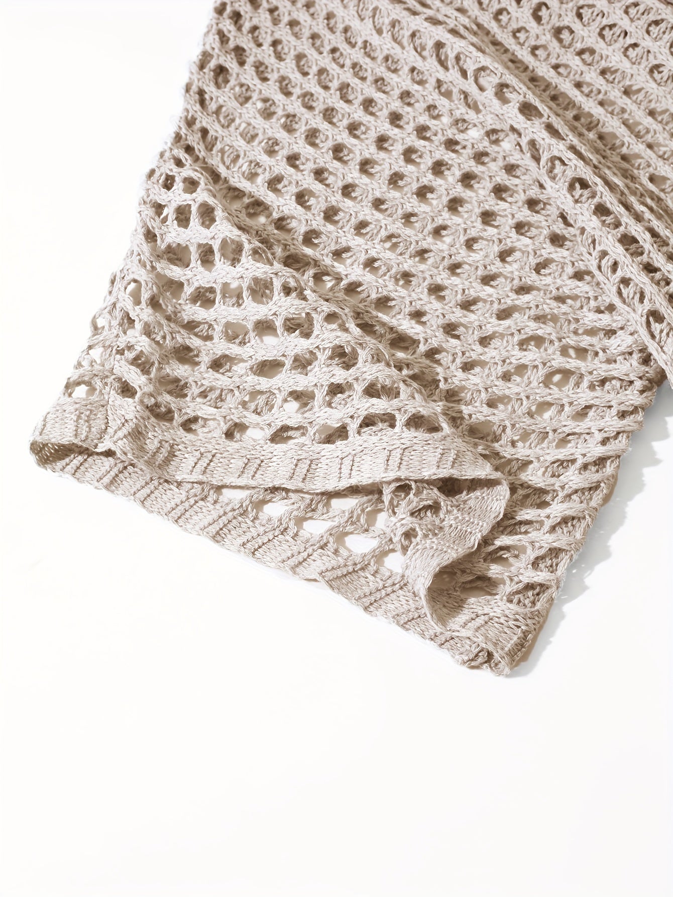 Plus Size V-Neck Knitted Top for Women Summer Solid Color Three-Quarter Sleeve