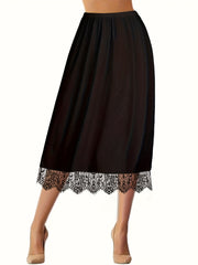 Plus Size Lace Stitching Skirt Elastic Waist Summer Women’s Clothing