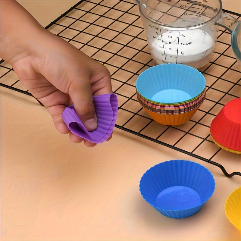 Silicone Cake Cups Set 6 Pieces High Temp Resistant Muffin Pudding Tarts