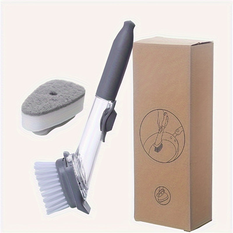 Uzun tutqichli oshxona cho'tkasi, ichki sabun tarqatuvchi bilan - ko'p funksiyali va batareyasiz, idishlar va qozonlarni tozalash uchun mukammal