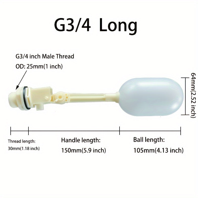 Válvula de flotador de plástico para bebederos de ganado, estanques y acuarios