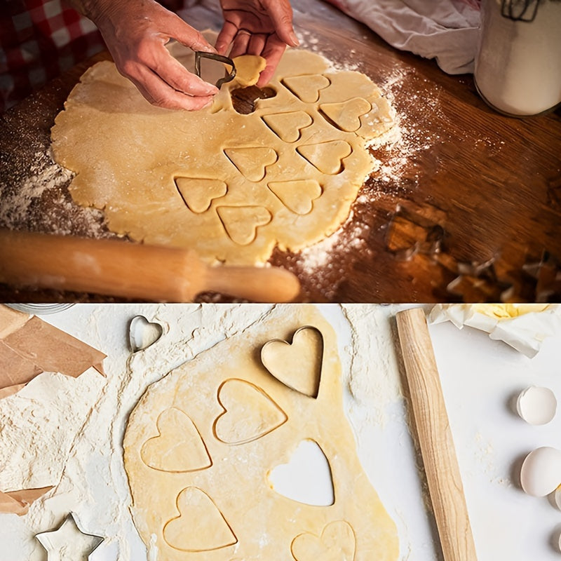 12-Piece Stainless Steel Baking Set for Cakes Cookies Sandwiches and Donuts