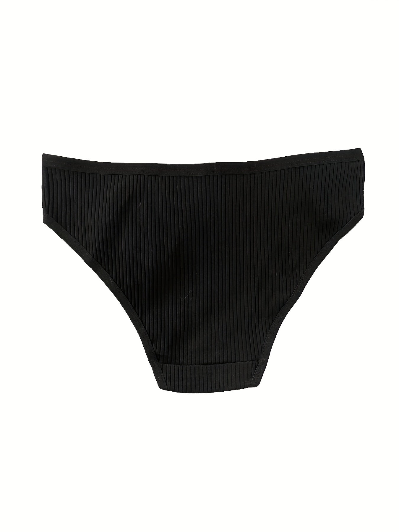 Women's Briefs Low-Rise Breathable Double-Layered Soft Ribbed Stretch 5 Pack in Red Gray Teal Orange Black