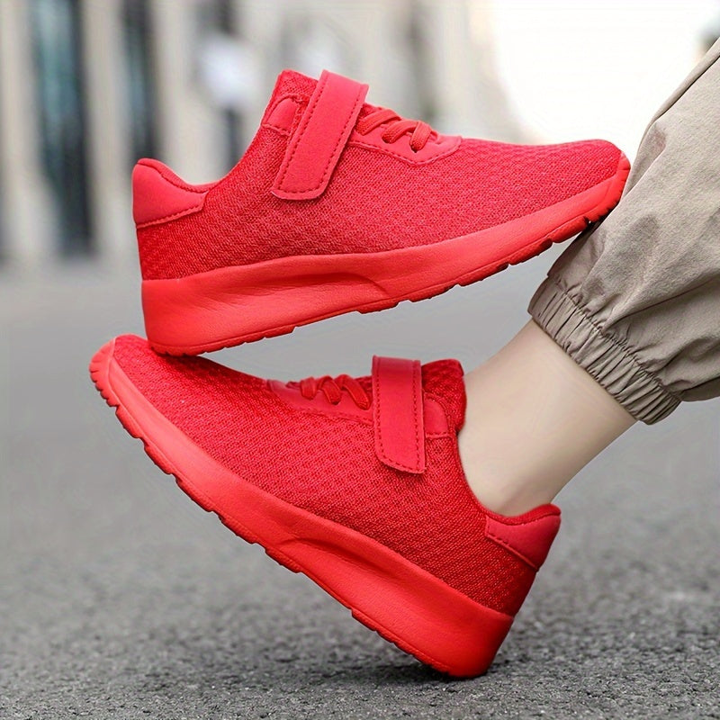 Girls Red Mesh Sneakers Sizes 10.5-4 Casual Breathable Comfortable EVA Insole