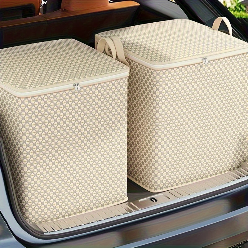 Gran caja de almacenamiento de cuadros con asas y doble cremallera para ropa, ropa de cama y mudanzas