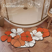 Flower Themed Bath Mat Non Slip Absorbent Quick Dry Bathroom Decor
