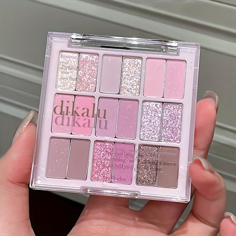 палитра теней для глаз для женщин с розовым шиммером и матовыми оттенками