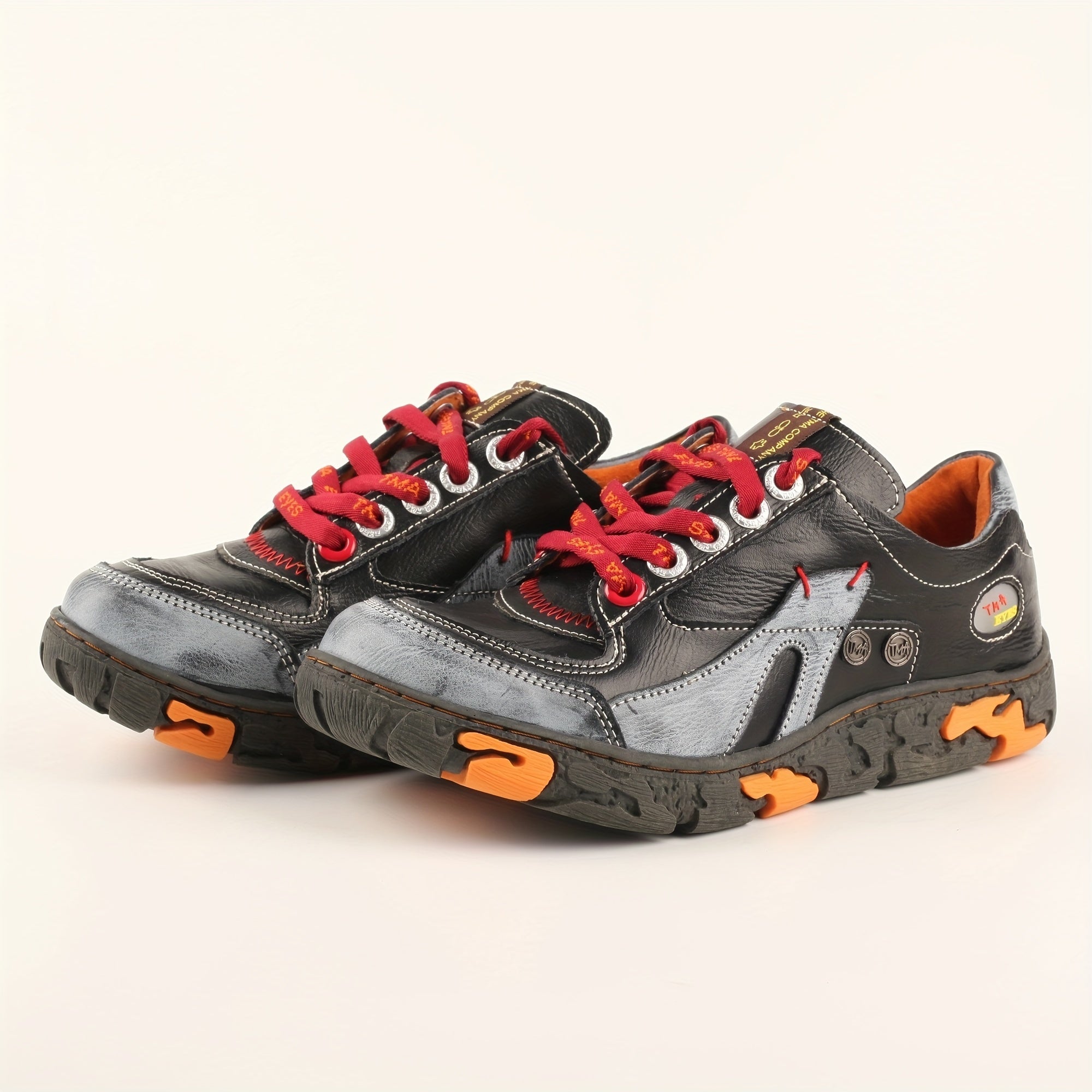 Zapatillas casuales de color contrast para mujer con cordones y plataforma para caminar